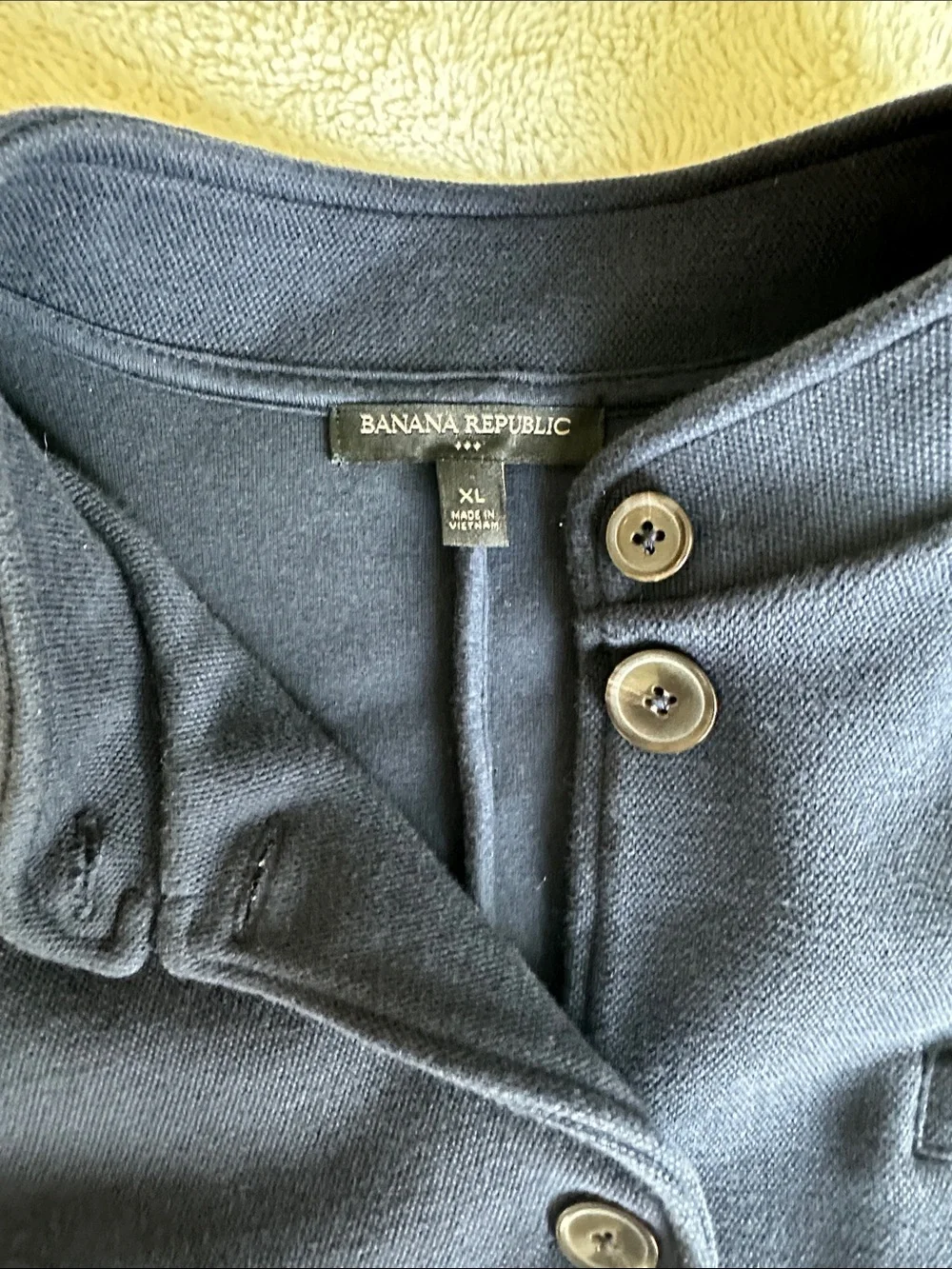 Banana Republic Men’s Navy Lightweight Button Jacket, Sweater Jacket